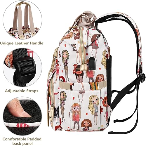 Miniatura 10 de FALANKO Mochila rosa-mujer-0619, negro, verde, (15.6inch-greenblack), Mochila y mochila para laptop para mujer