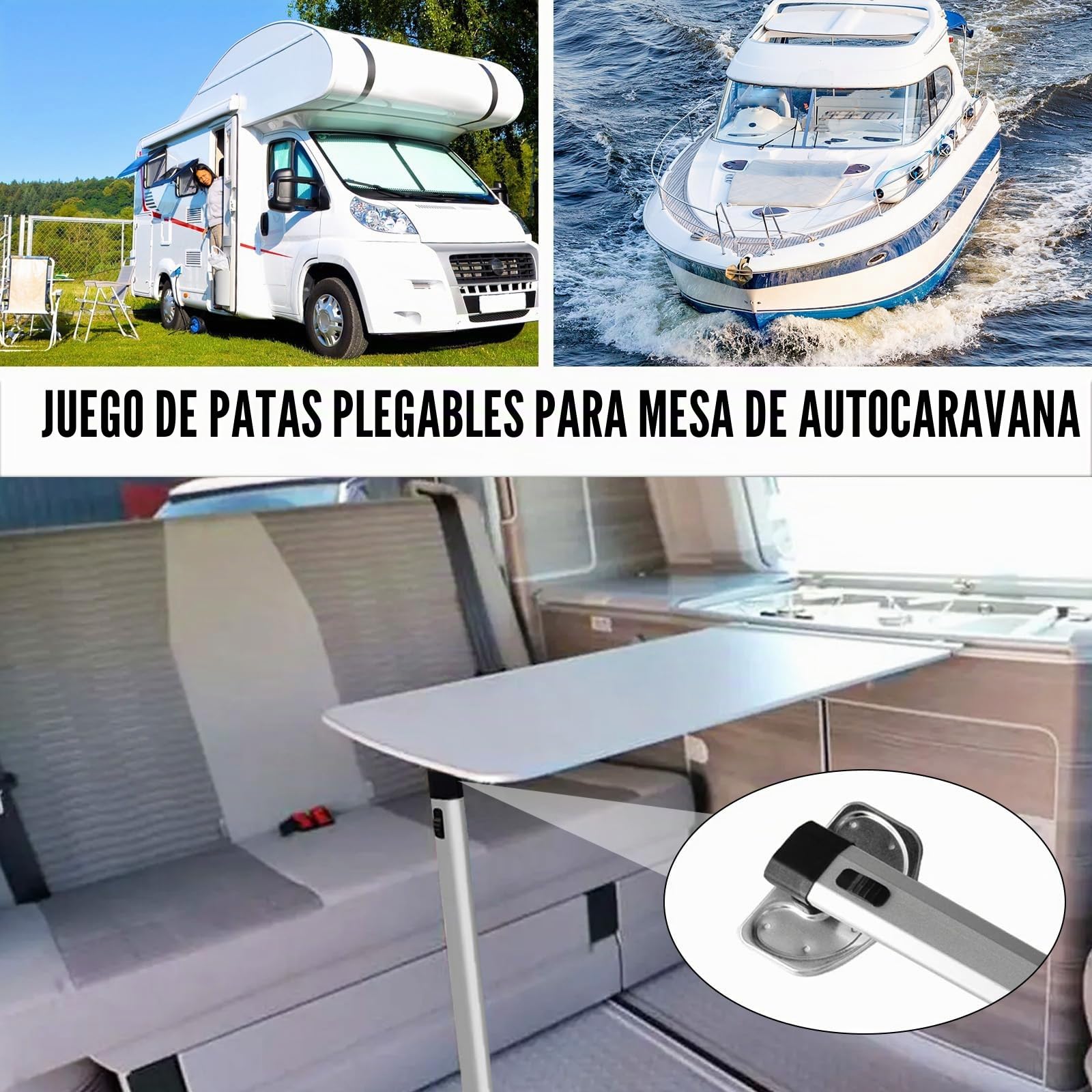 Pata De Mesa Extraíble Y Riel Deslizante para Yate De Autocaravana, Patas Plegables De 73 cm/28 Pulgadas, Rieles Guía De 100 cm/38 Pulgadas, Soporte De Base De Mesa para Autocaravana