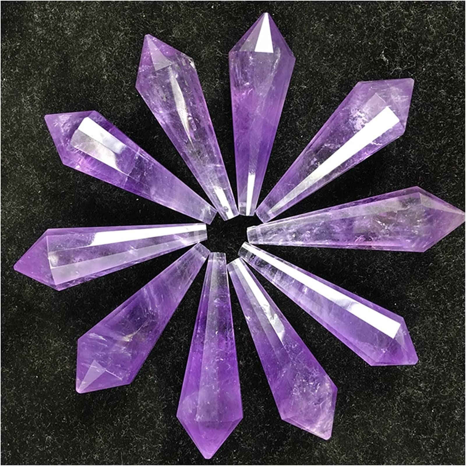 Home Sammlungen Amethyst-Rohstein, natürlicher Amethyst, Engel, Pendel, Pullover, Halskette, Anhänger, Zauberstab, Heilkristalle, liefern als Geschenk