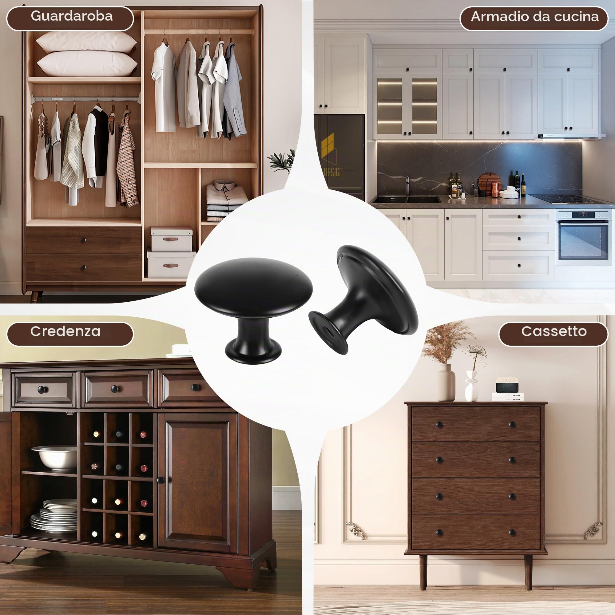 Vortix 15 pezzi Pomelli per Mobili Vintage,Maniglie vintage per armadio, Pomelli cucina in metallo, ideali per cassetti, comò e restauro di mobili