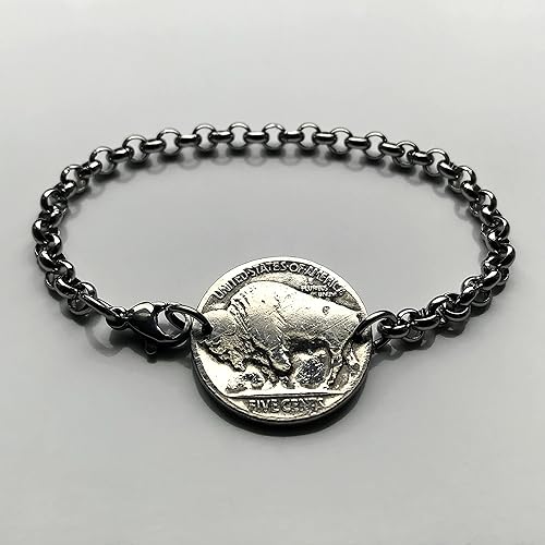 Miniatura 4 de USA 5 Cent Buffalo Indian Head Chief Iron Tail Native American coin bracelet Oglala Sioux chief Lakota Two Moons Cheyenne Big Tree Kiowa bison