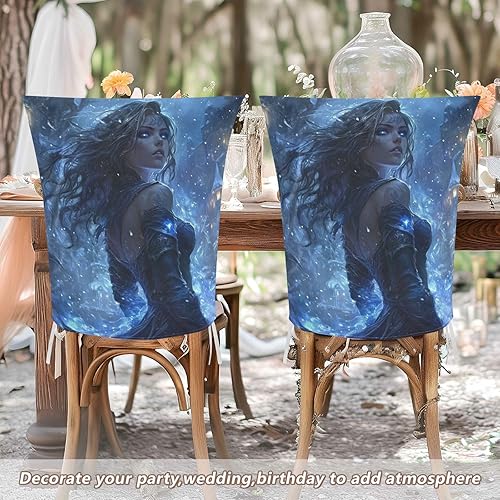 Miniatura 6 de Juego de 6 fundas decorativas para silla de escritorio de dormitorio de anime para festivales (Pascua, graduación, etc.), fundas suaves para sillas