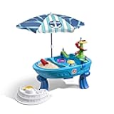 Fiesta Cruise Sand & Water Table with Umbrella, Kids Activity Sensory Playset, Summer Outdoor Toys, 10 Piece Water Toy Accessories, for Toddlers 2+ Years Old