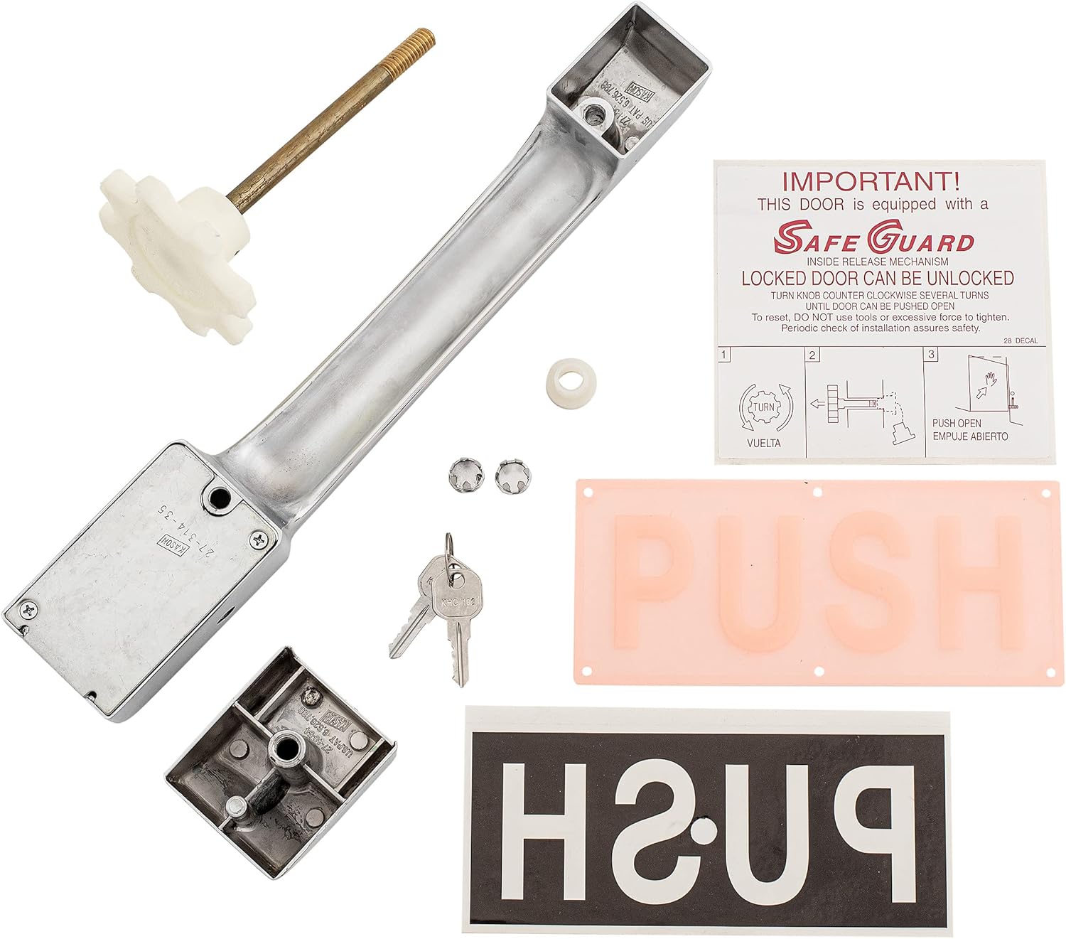 Kason 0027C Safeguard Deadbolt Locking Latch with Quarter Turn Inside Release and Strike, Chrome, 10027C00034