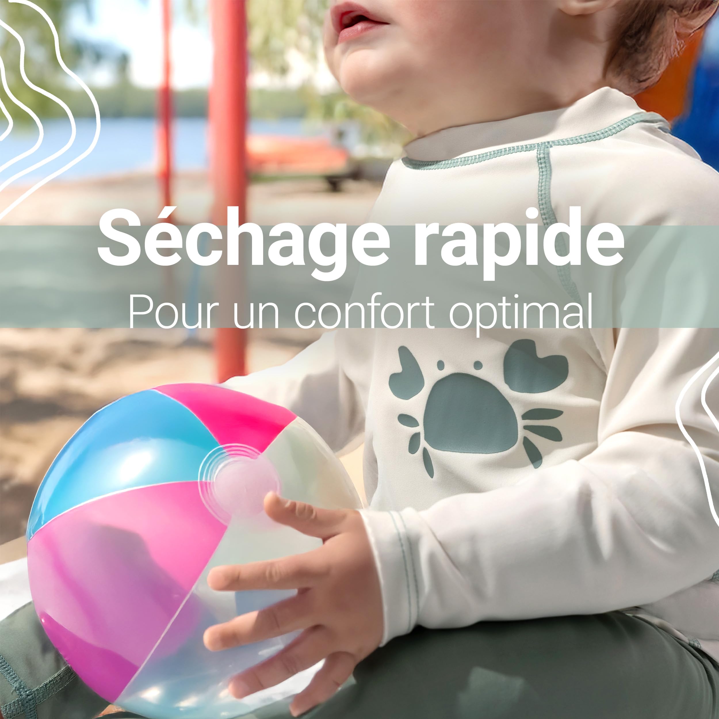 LaLoona Combinaison Anti UV Bebe (2 Pièces) – T Shirt UV Enfant Manches Longues et Short de Bain Long UPF 80+ – Maillot de Bain Unisexe, Séchage Rapide, Oekotex