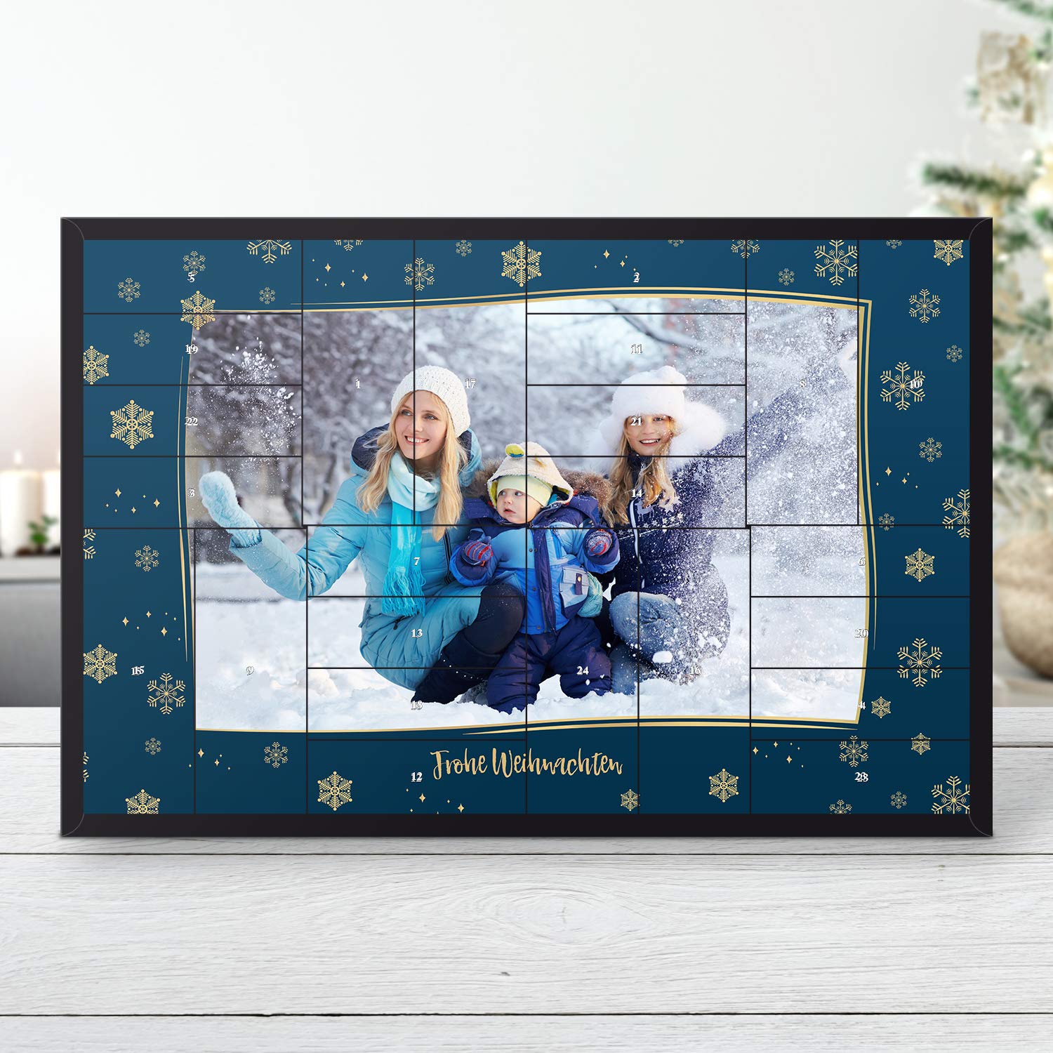 printplanet Schachtel-Adventskalender zum Befüllen 2025 mit eigenem Foto Bedruckt - Rahmen 2-2025
