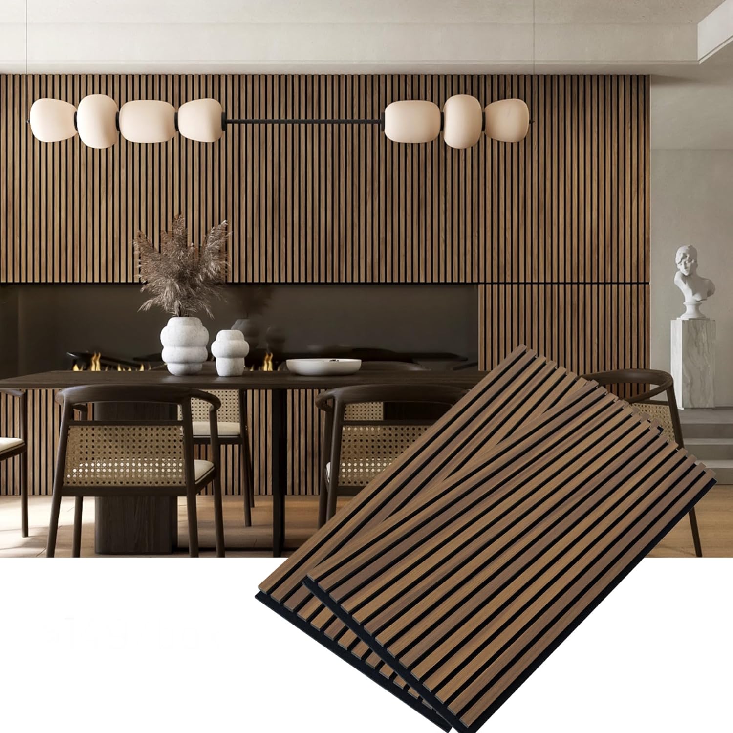 Woody Walls Acoustic Panels | Seamless Joint Wall Panels for DIY Interior Decor | 3D Wall Effect (Copenhagen)