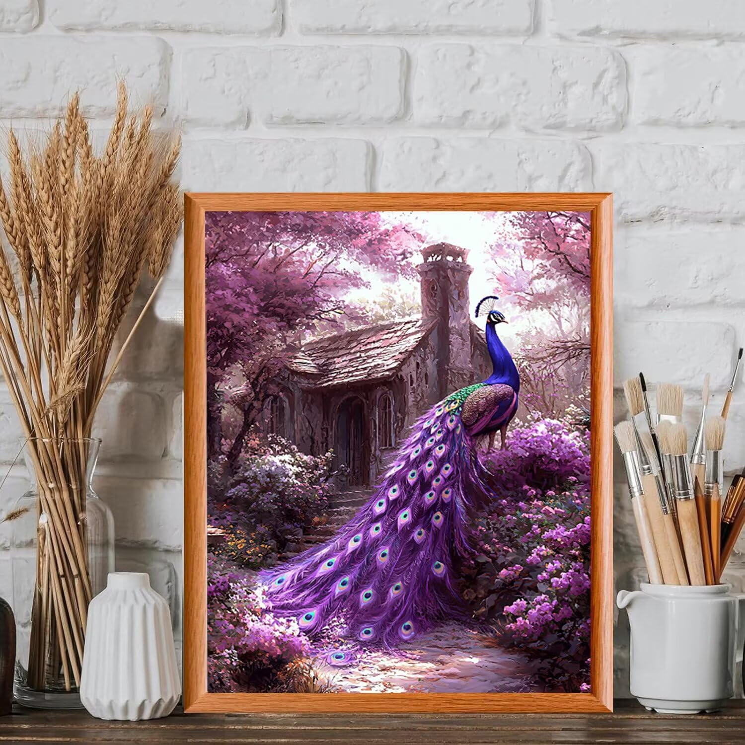 WEISHIWE Dipingere con i Numeri Adulti Pavone animale, 80x100cm s-187 | Paint by Numbers Kit con Pennelli e Acrilico Pigmento, Fai da te Olio La Pittura di Numeri Kit, Decora la Casa, senza Cornice