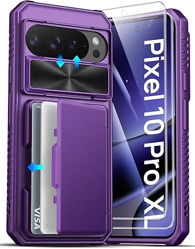 Vista 7 de ATATOO Funda tipo cartera para Google Pixel 10 Pro XL, tarjetero integrado (3-5 tarjetas) [bloqueo RFID] y cubierta de cámara deslizante, protección