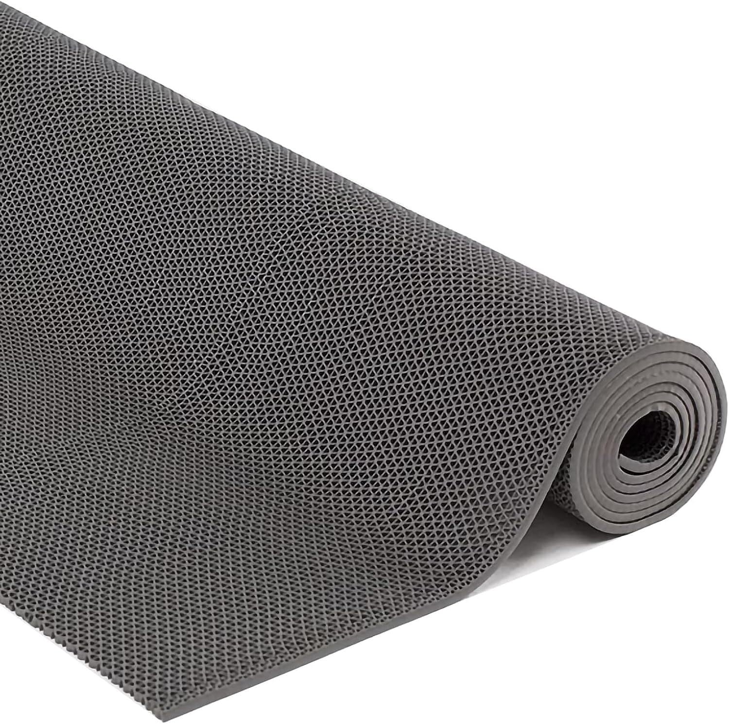 Hpthly Grey Drainage Non-Slip Mat Pvc Floor Mat 5Mm Thick, Commercial Wet Area Drainage Mat For Bathroom, Swimming Pool,Gray-120X300cm