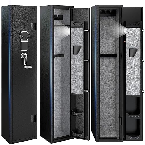 2-3 Gun Safe, Gun safes for Home Rifle and Pistols, Gun Safe for Guns with Quick Access, Gun Safes for Rifles and Shotguns with Removable Gun Racks and Pockets