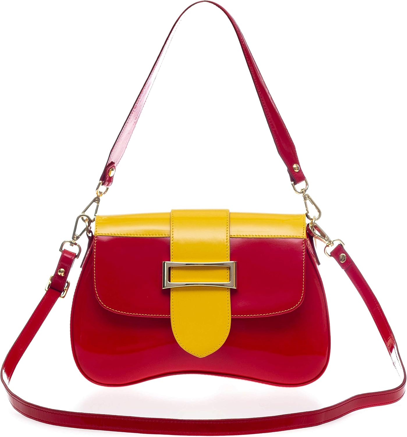 AURA Italian Made Red and Yellow Patent Leather Small Crossbody Purse :  Amazon.ca: Clothing, Shoes u0026 Accessories