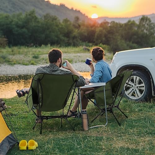Miniatura 7 de Silla de camping ligera, silla plegable portátil, silla de camping compacta con bolsa de transporte para campamento al aire libre, senderismo,