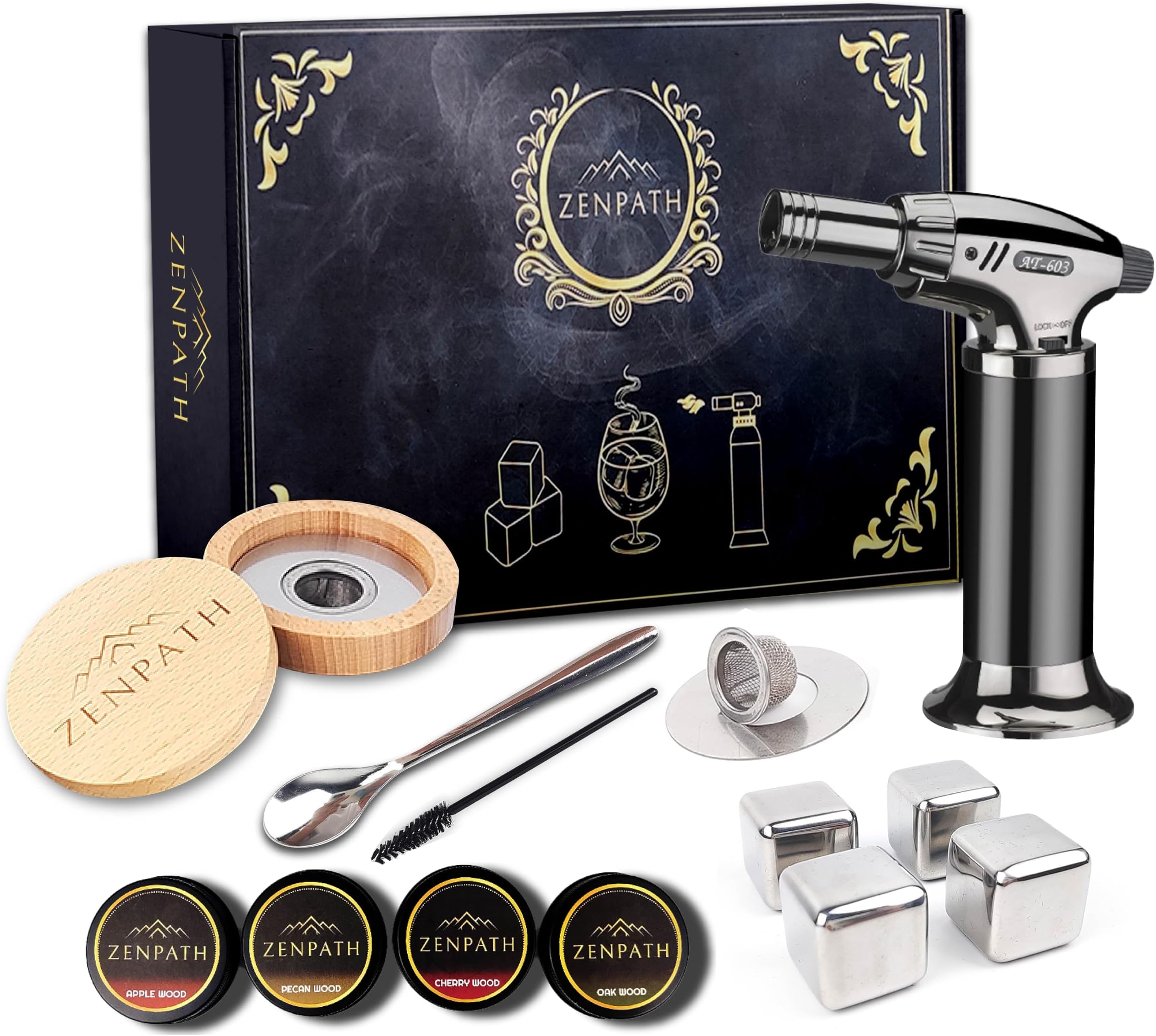 Amazon.com: ZenPath Premium Cocktail Smoker Kit with Torch | Solid ...