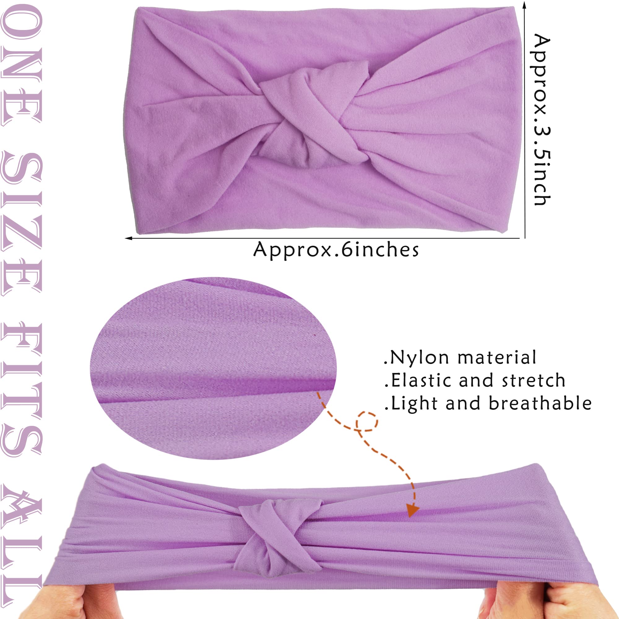Paquete de 23 diademas de nailon para bebé, diadema con nudo superior, elásticos, accesorios para el cabello hechos a mano para bebés, recién nacidos, niños y niños