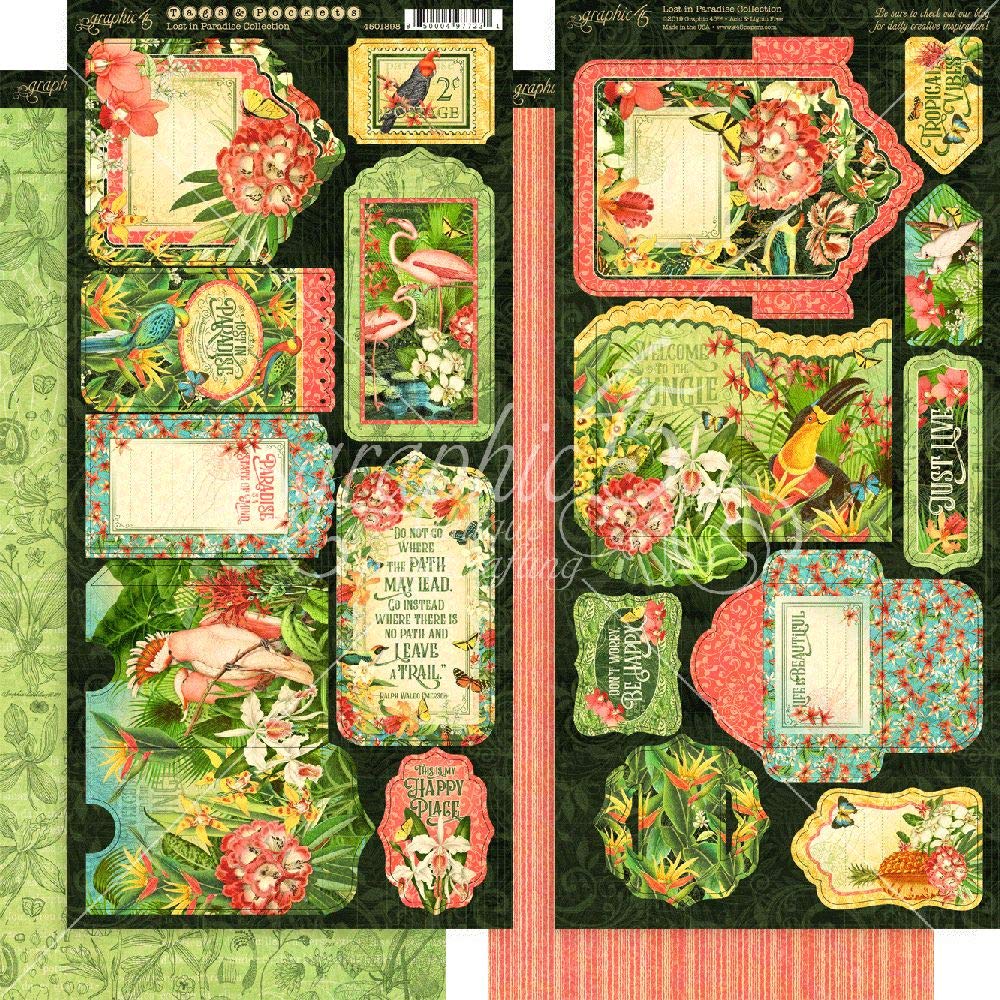 Graphic 45 Tags & Pockets, Paper, Multi-Colour, Medium