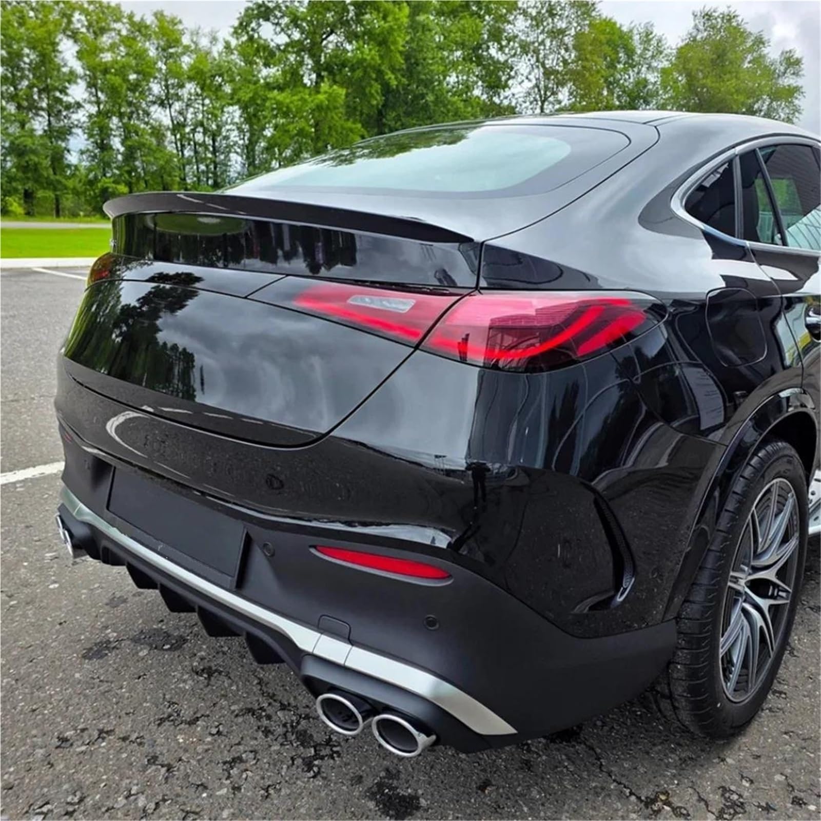 Alerón Trasero para Mercedes para Benz GLC Coupe C254 GLC300 400 AMG 2023-2026 Alerón Trasero Techo Maletero Alerón Labio Divisor Labio Alerón De Techo(Negro Brillante)