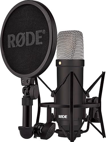 Miniatura 2 de Rode NT1 Signature Series - Micrófono condensador con interfaz de audio USB Scarlett Solo de 4 generación, soporte de micrófono MS7701B Boom en el