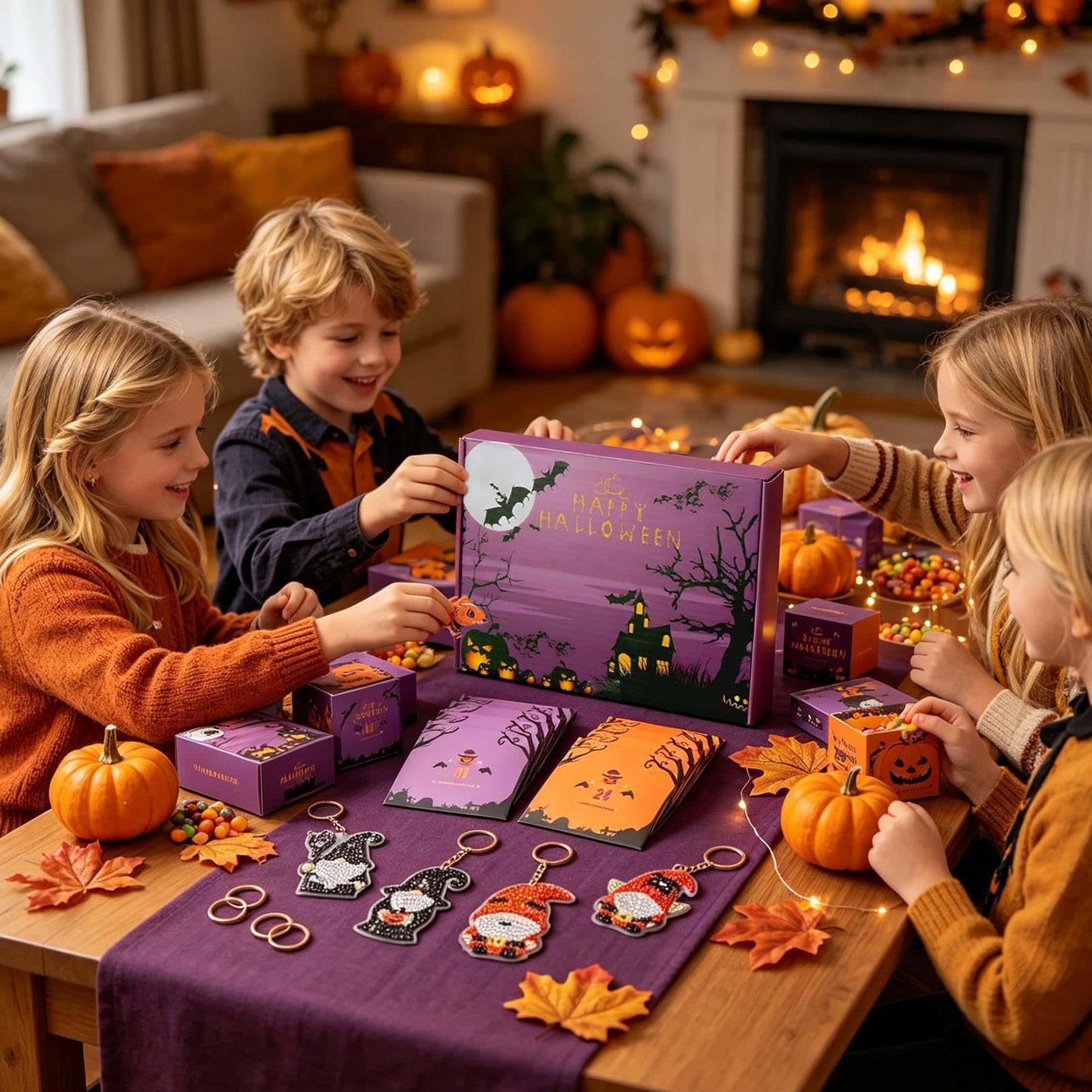 24-Tage Halloween Countdown Kalender 24 Tage Gnomen-Schlüsselanhänger und
