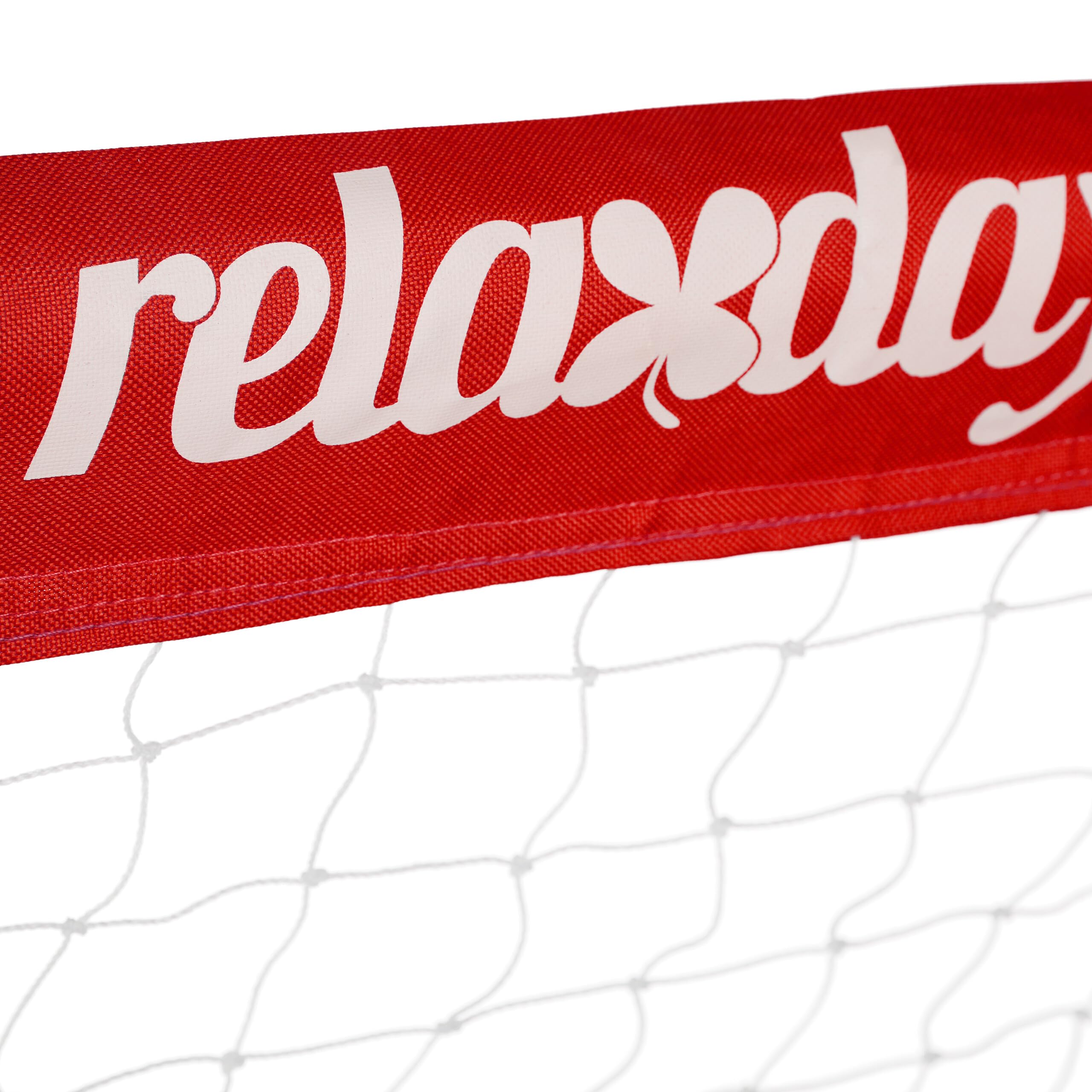 Relaxdays Porte da Calcio, Giardino, Set da 2 per Calcetto, Adulti e Bambini, in Metallo, con Rete, 110x150x75 cm, Rosso