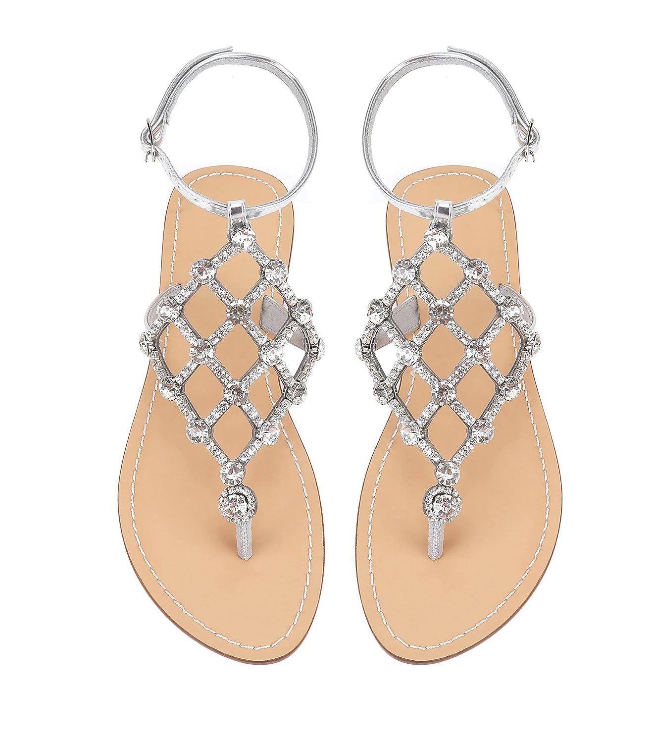 UTIKLIOU Women's Rhinestone Flat Sandals T-Strap Thong Sandals Summer Flat Sandals Flip Flop Sandals for Women - Review, Price and Buying Guide