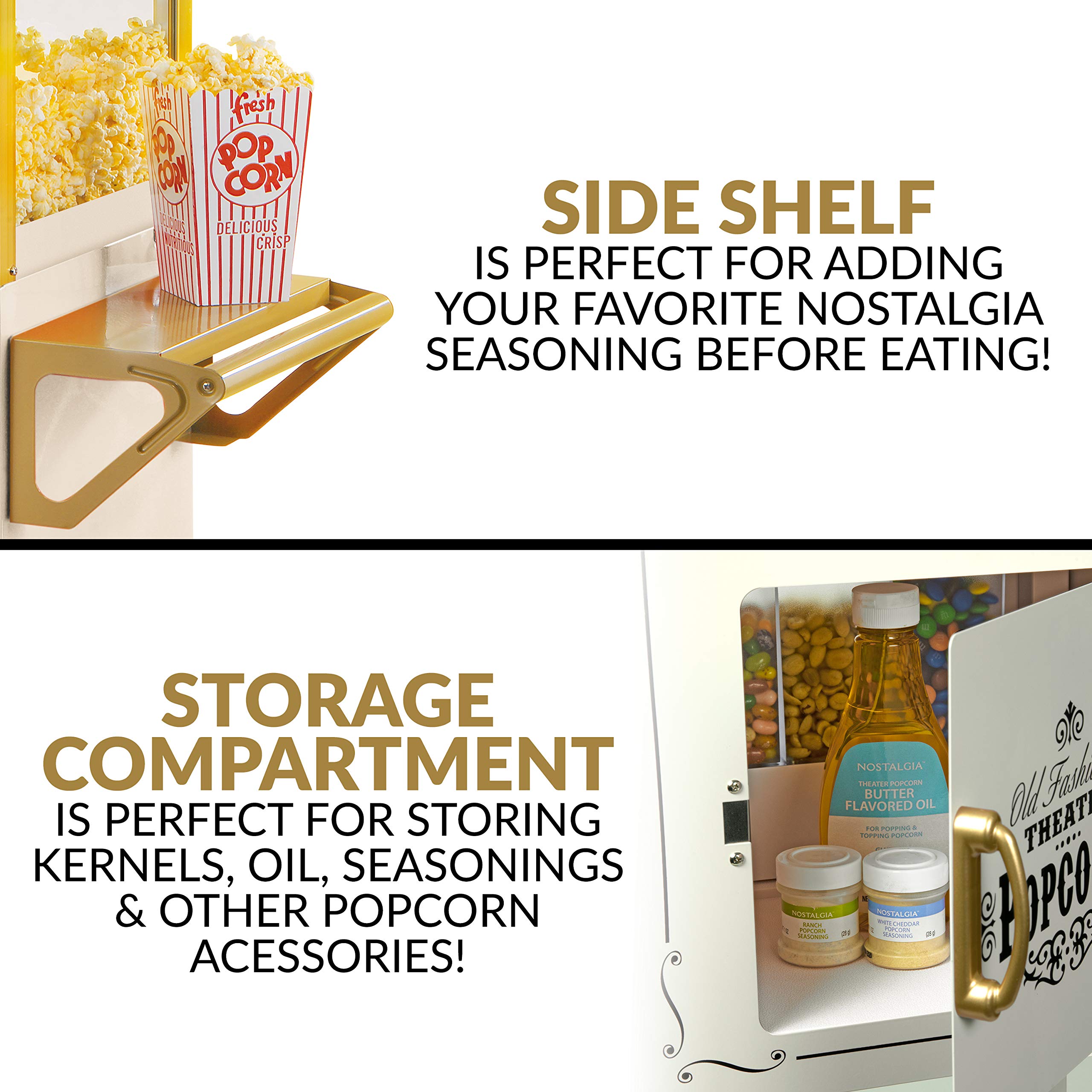 Buy Nostalgia Popcorn Maker Professional Cart, 8 Oz Kettle Makes Up to