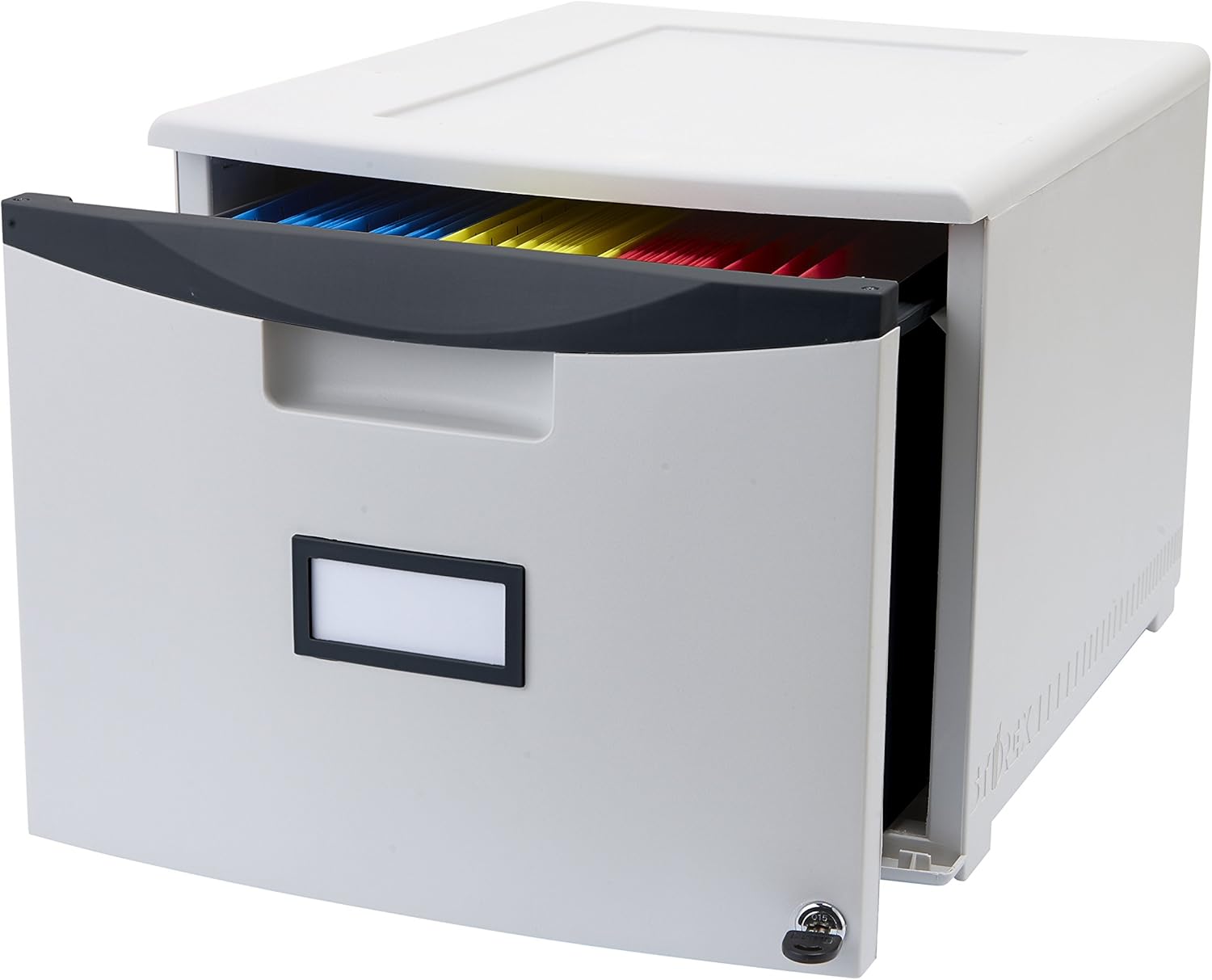 One Drawer File Cabinet With Lock Amazon.com : Storex Plastic One-Drawer File Cabinet – Locking Document