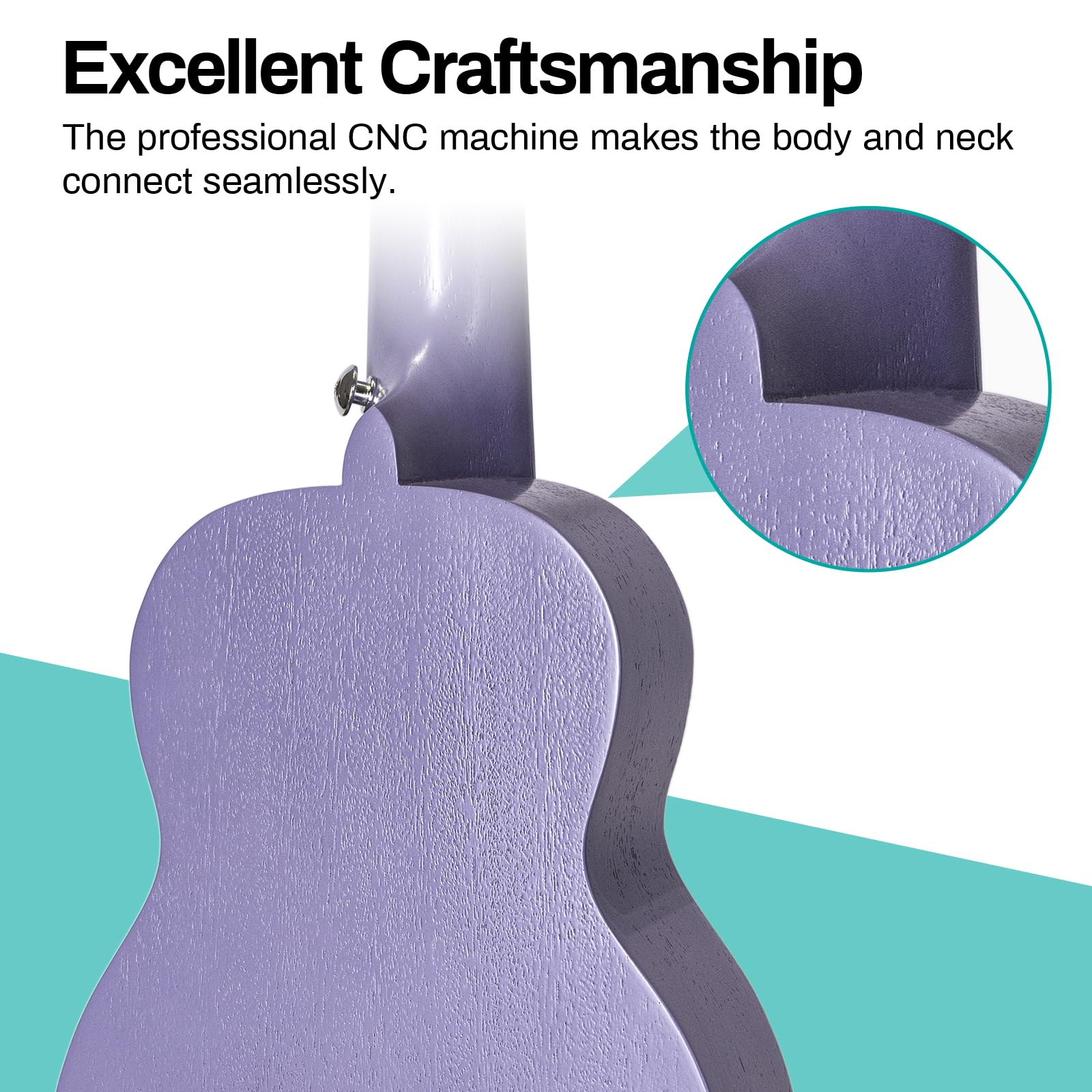 AODSK Ukelele para principiantes, kit de iniciación con correa de bolsa de concierto gratis, cuatro cuerdas, ukelele soprano acústico profesional de madera hawaiano para niños, estudiantes, kit de