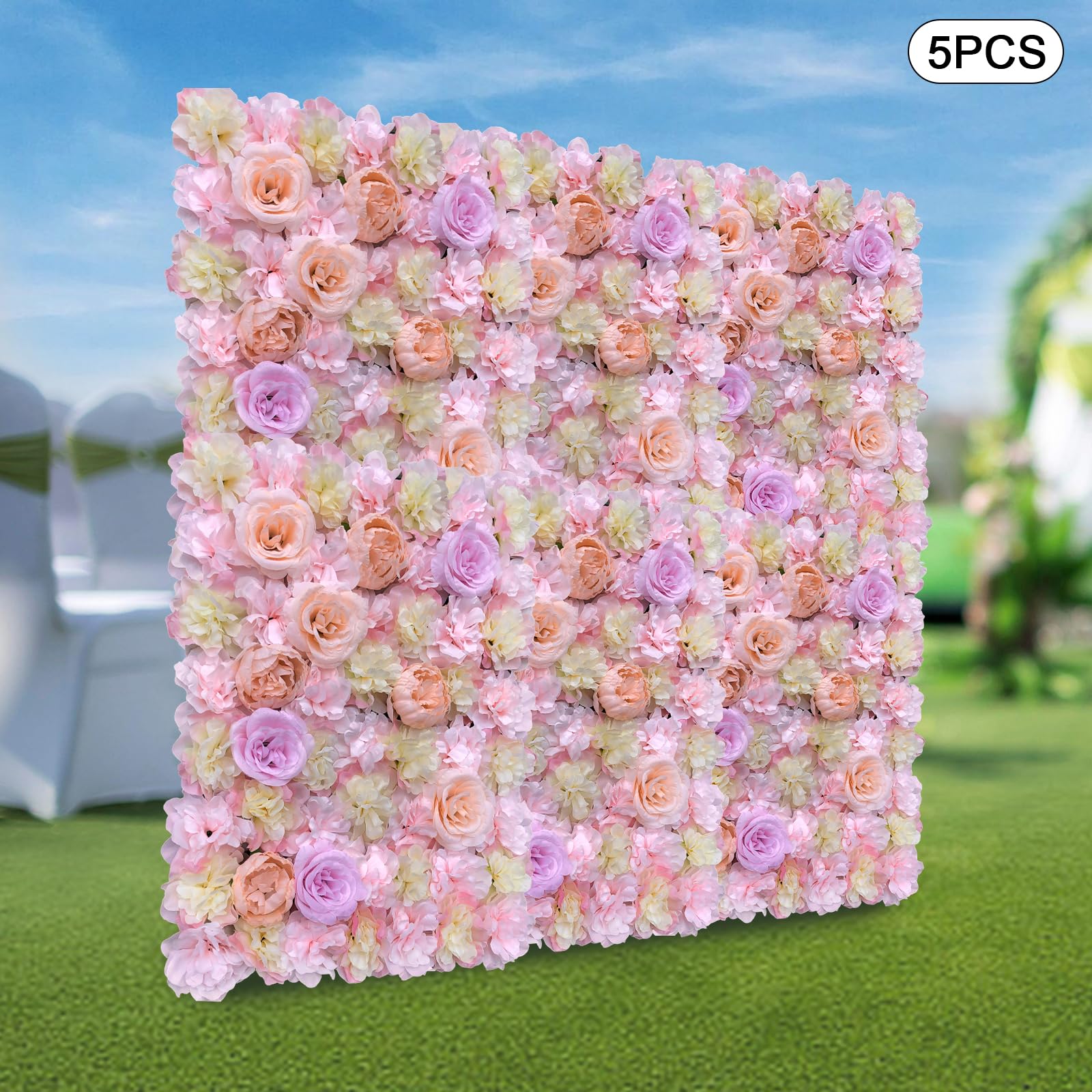 Paneles de pared de flores artificiales, protección visual, valla para balcón, puerta de jardín, decoración de pared, decoración romántica para cualquier ocasión, 60 × 40 cm para jardines