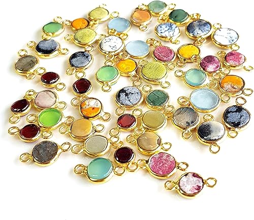 Miniatura 7 de Conectores de piedras preciosas naturales para la fabricación de joyas, encantos de piedras preciosas para collares de joyas de bricolaje, pulseras,