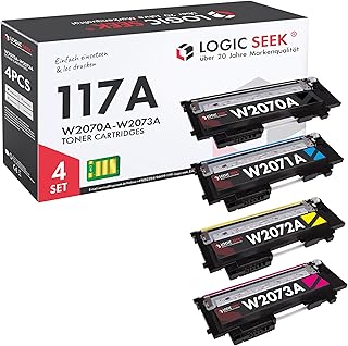 Logic-Seek 4 x Toner Cartridges Compatible with HP 117A W2070A W2071A W2072A W2073A for HP Color Laser 150 150a 150nw MFP 178 178nw 178nwg 179 179fnw 179fwg
