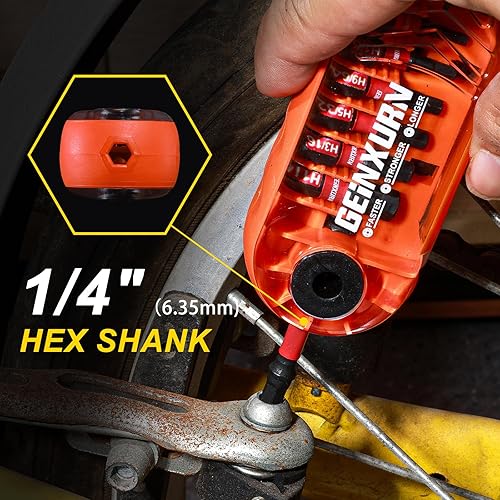 Miniatura 3 de Juego de 30 puntas de destornillador de impacto, puntas magnéticas de acero S2 con caja de almacenamiento arcoíris (rojo, verde, amarillo)