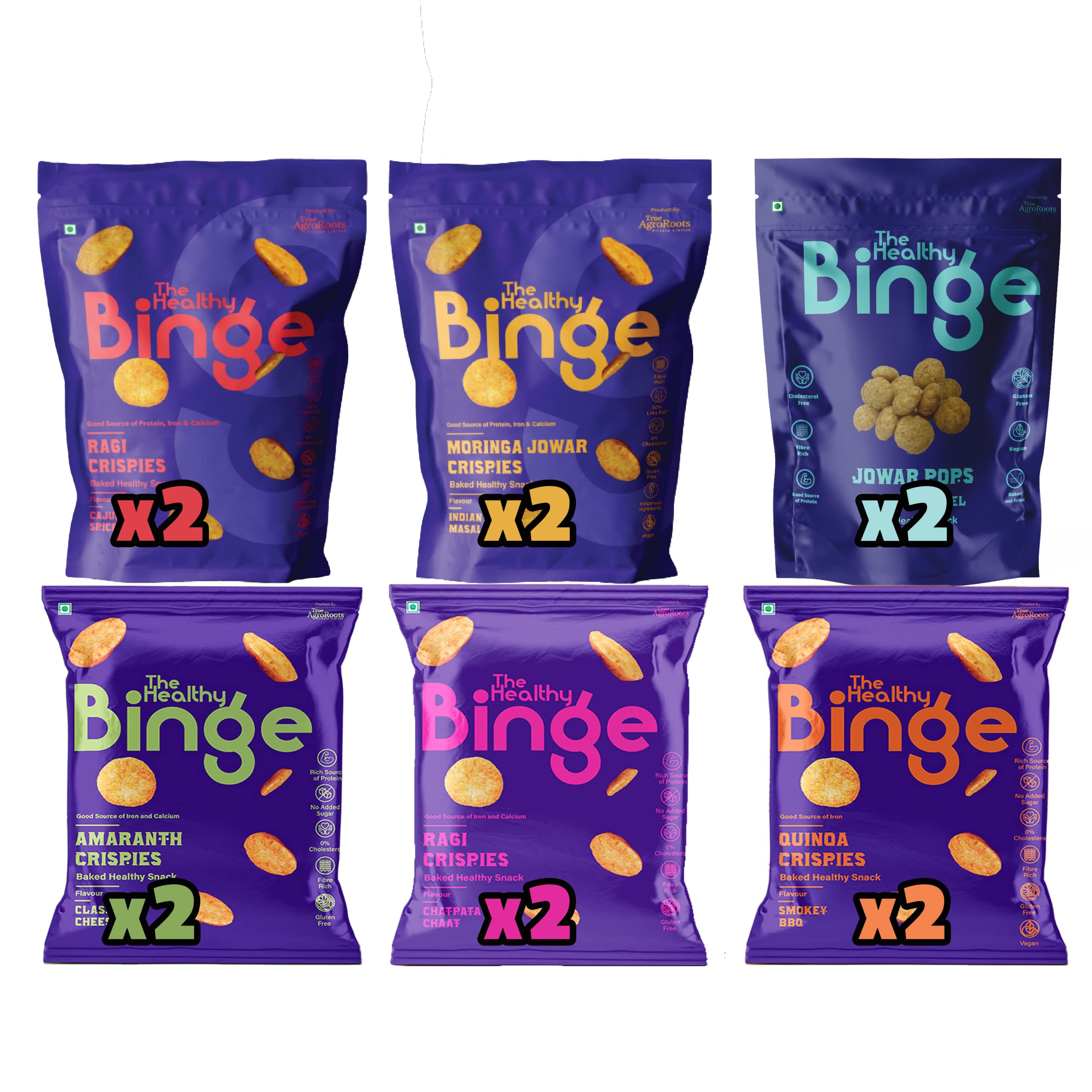 The Healthy Binge Assorted Baked Chips Snacks for Adults and Kids | Ragi, Jowar, Moringa, Amaranth & Quinoa Chips | Protein and Fiber Rich |Indian Masala, Cajun Spice, Cheese, BBQ, Chatpata Chaat, Salted Caramel | Pack of 12 (40 Gm X 12) (B09PGB5VPS) Amazon Price History, Amazon Price Tracker