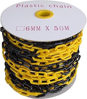 SNS SAFETY LTD Cadena de plástico negro y amarillo de 6 mm 50,0 metros