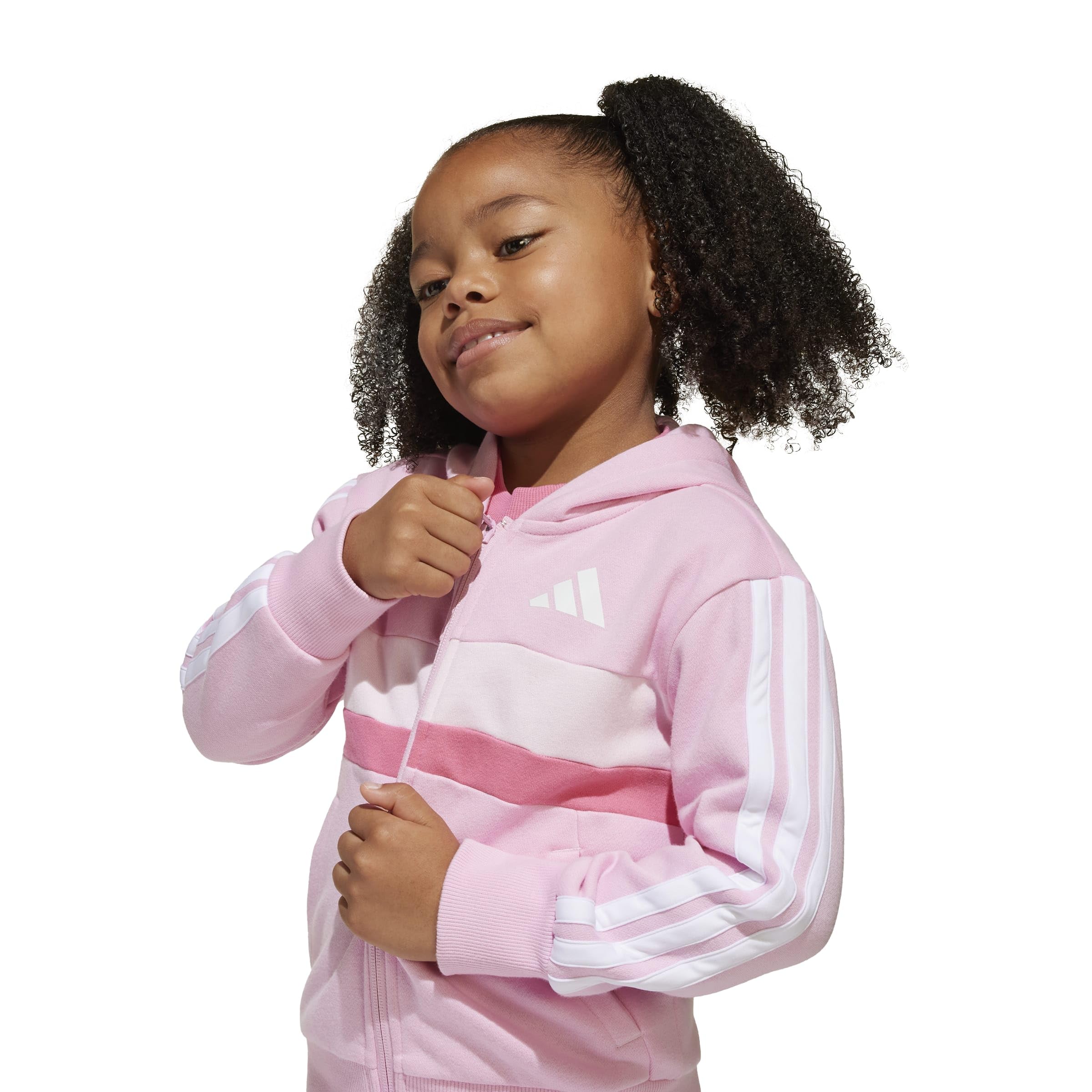 adidas Unisex Kinder SEASONAL ESSENTIALS TIBERIO 3 STRIPES FLEECE TRACKSUIT