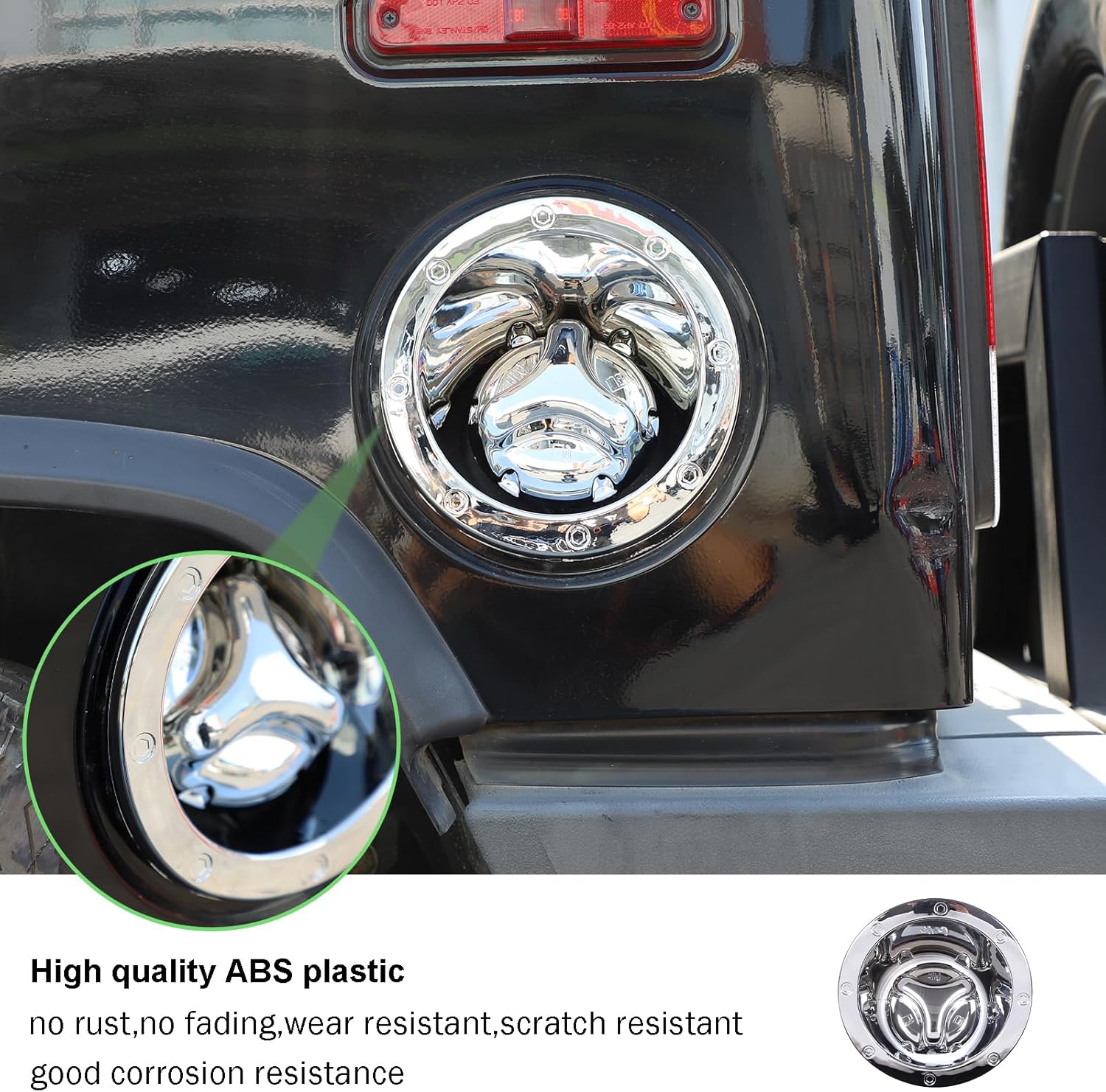 PIUGILH Matte Black Fuel Filler Door Cover Gas Fuel Tank Cap Moulding Cover Trim fit for Hummer H2 2003-2009,Fuel Door Gas Cap Tank Lid Bezel Cover,2 PCS