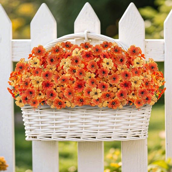 40PCS Artificial Fall Flowers for Outdoors