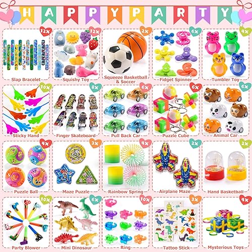 Miniatura 7 de 120 piezas de recuerdos de fiesta para niños, caja de premios del tesoro, bolsas de regalos para recompensas de aula, juguete pequeño para ansiedad