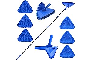 Triangle Baseboard Cleaning Tool Duster with 6 Microfiber Chenille Pads for Painted Walls Window Floor