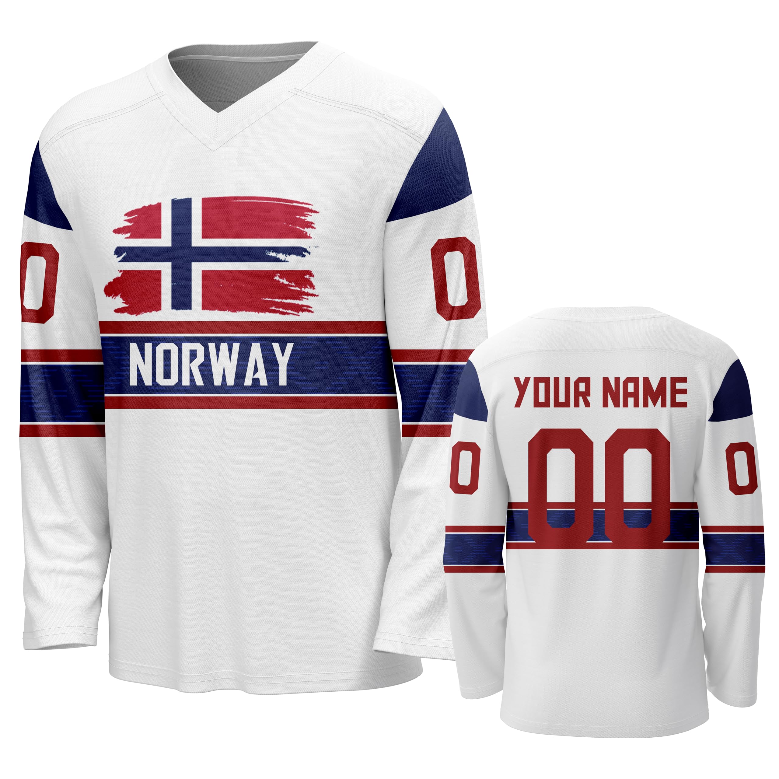 Custom National Hockey Jersey Personalized Name Number V-Neck Sports Ice Hockey Jersey Fans Gift for Men Women Youth