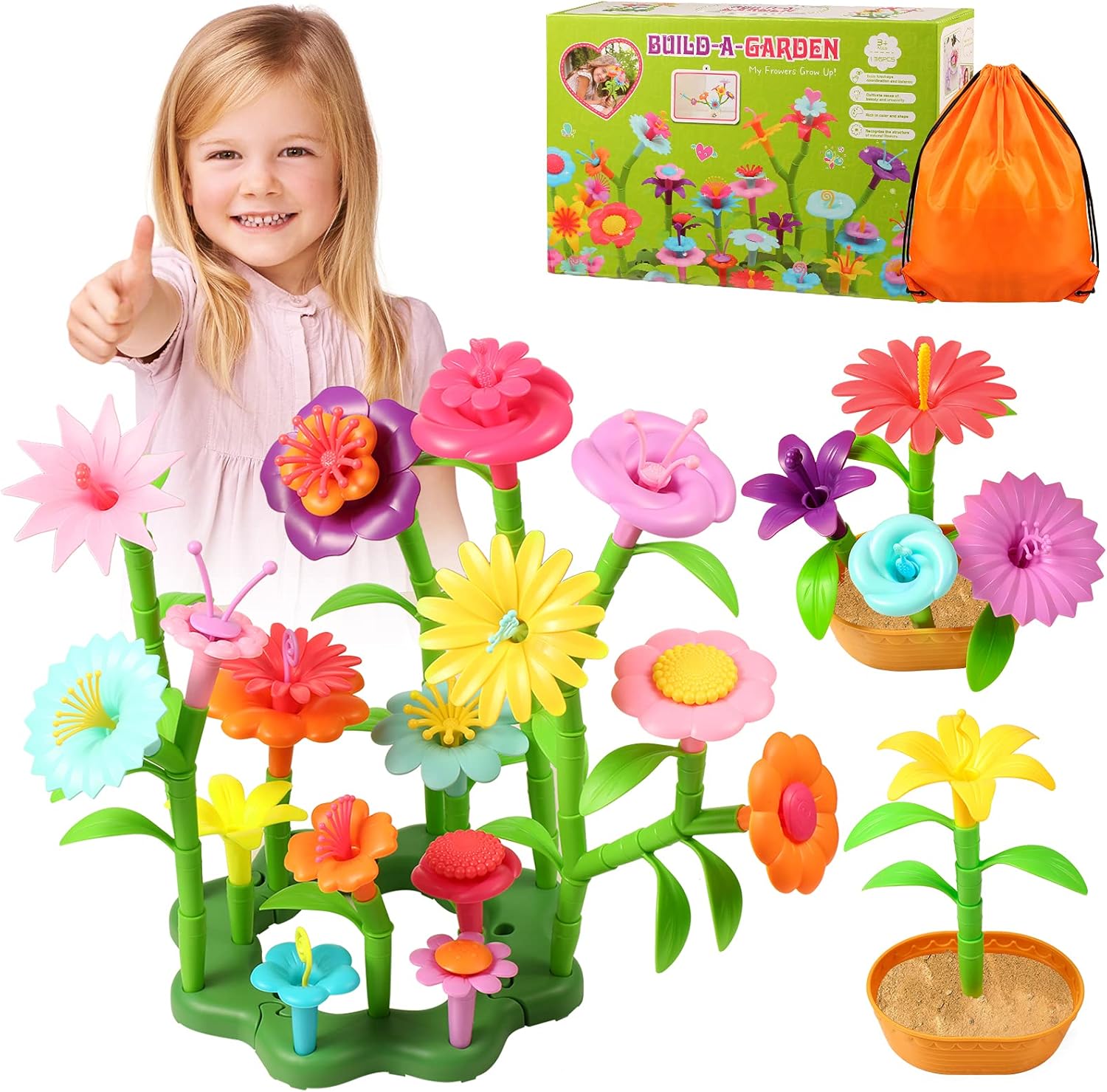 EYPHKA Upgraded Flower Garden Plant Building Toys Kit for