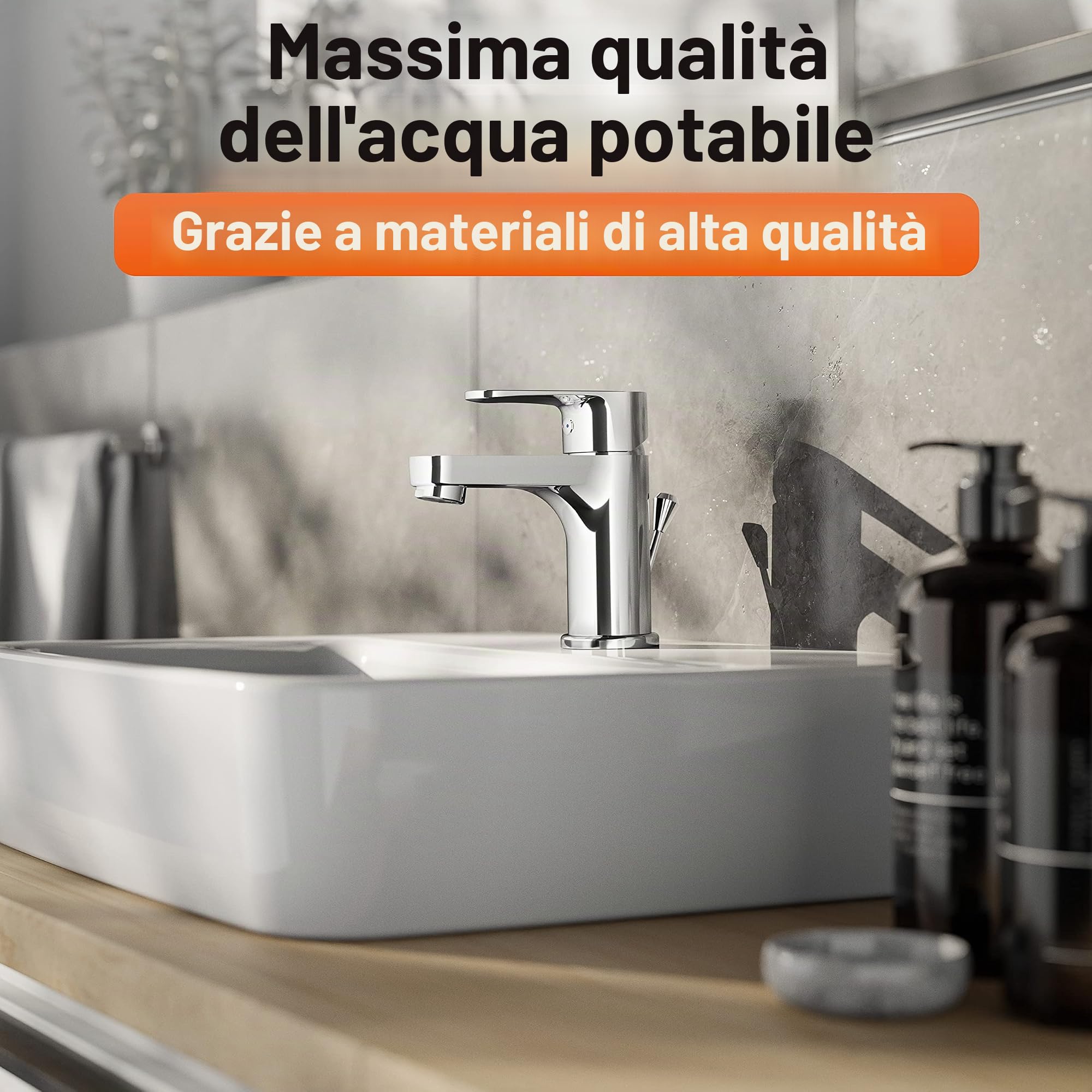 EISL NI075CALCR Claudio, Miscelatore per lavabo, Miscelatore monocomando per lavabo con scarico, cromato