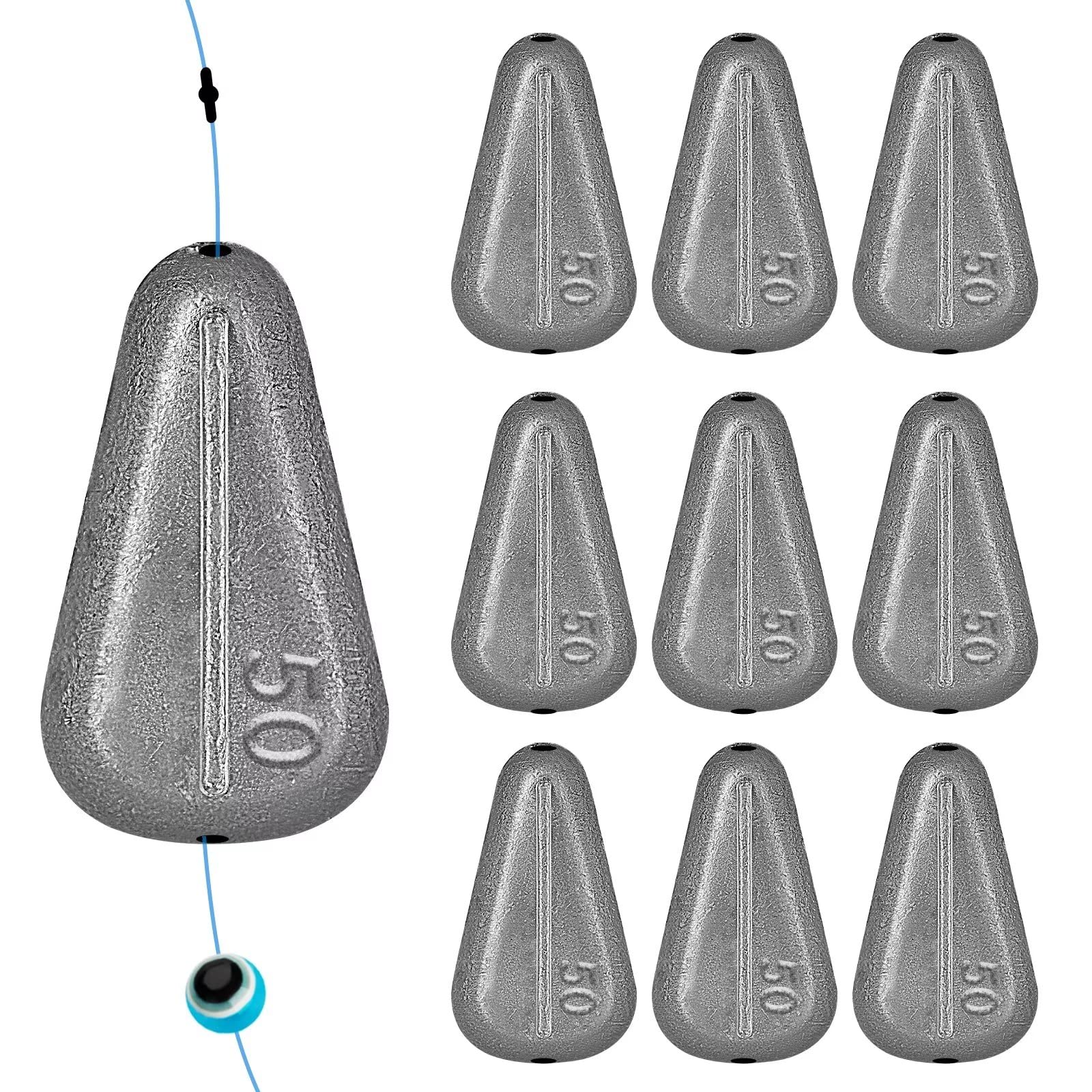THKFISH Poids de Pêche No-Roll Sinkers Plomb Peche Mer Plombs Pas de Plombs en Ligne Plats sans Accroc 10 pièces/5 pièces