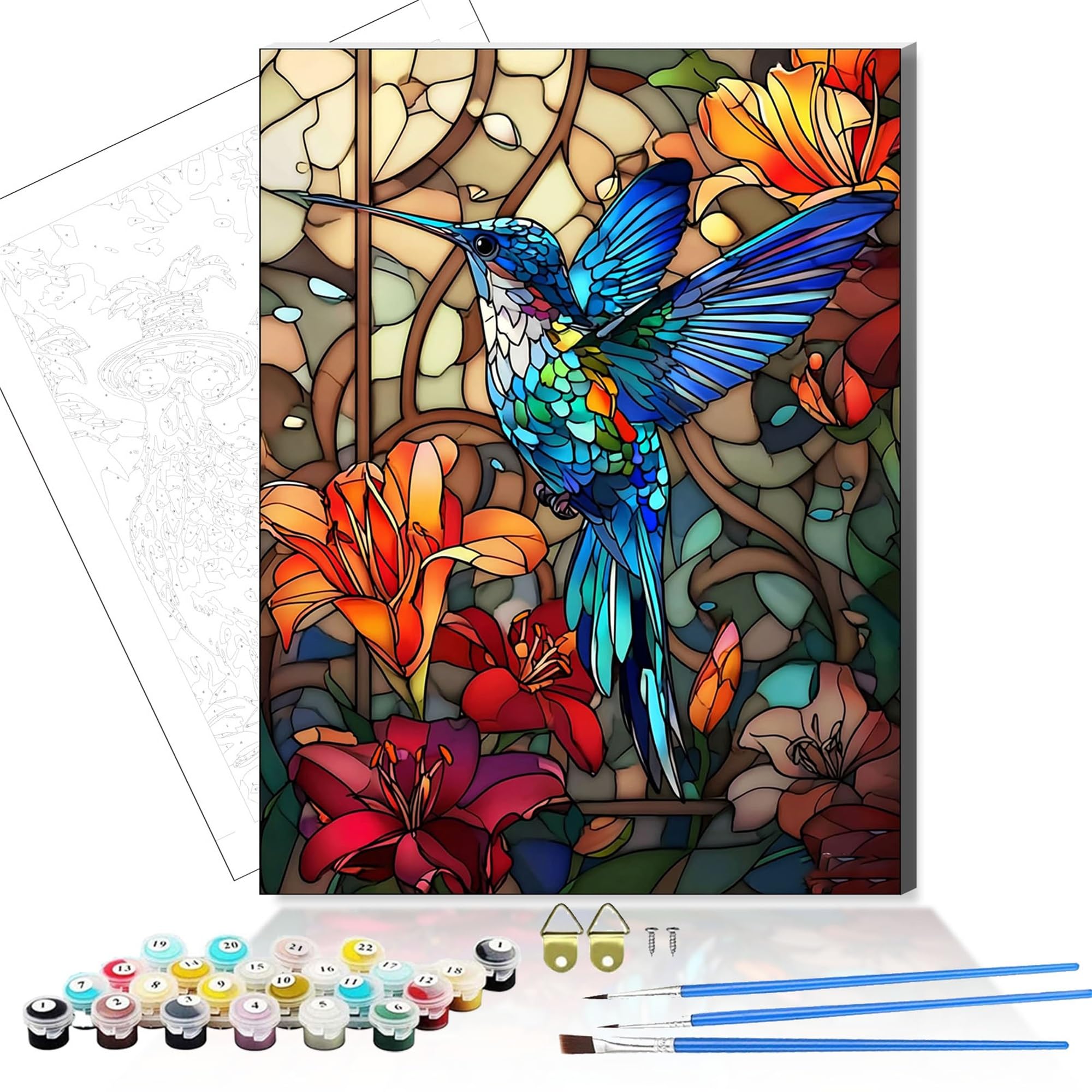 Formeyart Wooden Framed Bird Paint by Number for Adults,DIY Painting Kits for Adult,Color by Numbers Acrylic,Paint by Number Canvas Crafts Watercolor for Beginner Home Decor (Bird5)