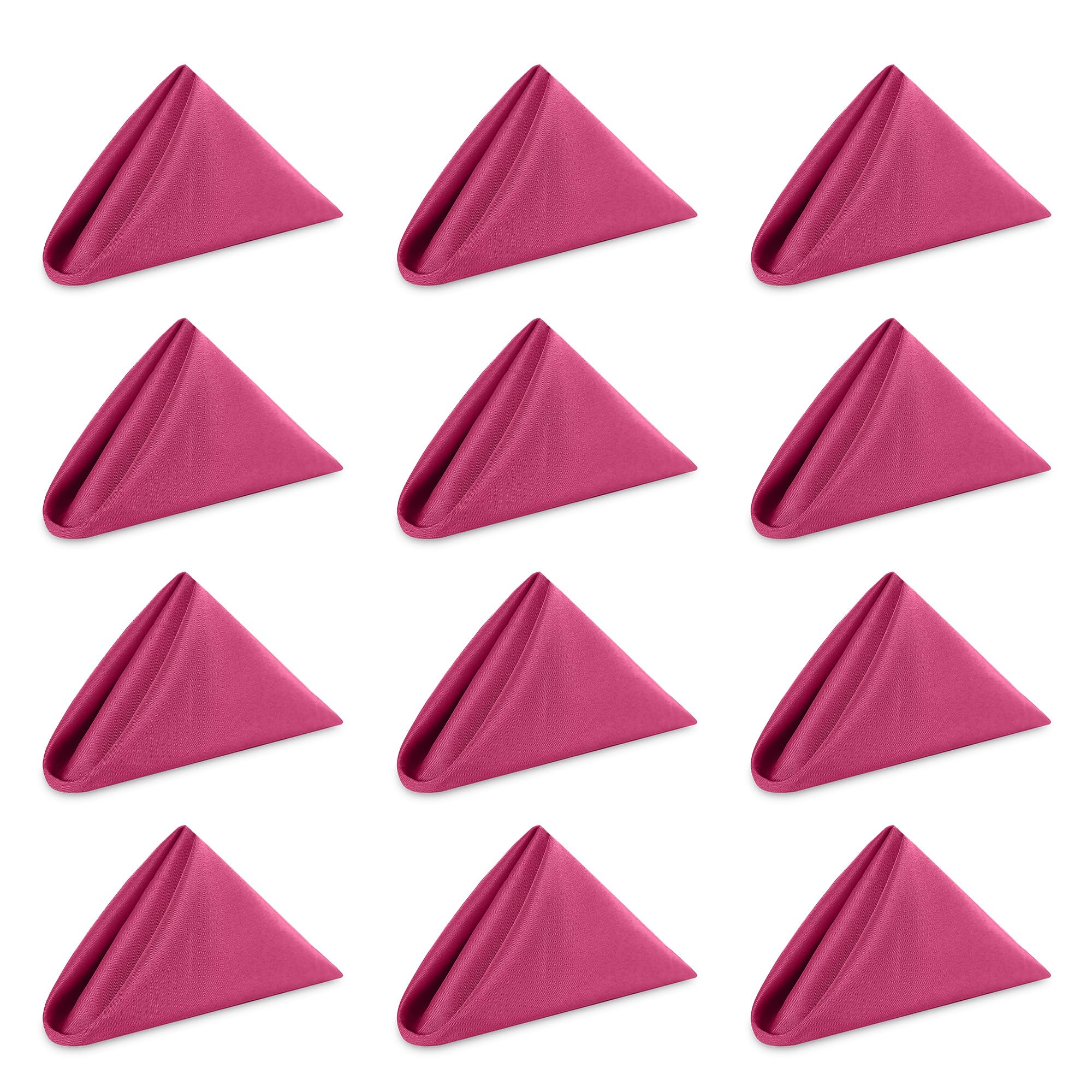 WedDecor Reusable 50cm x 50cm Fabric Fuchsia Pink Dinner Napkins – Polyester Table Napkins with Hemmed Edges, Easy-Care, Washable for Weddings, Banquets, Parties & Home Use, 100pcs — image 1