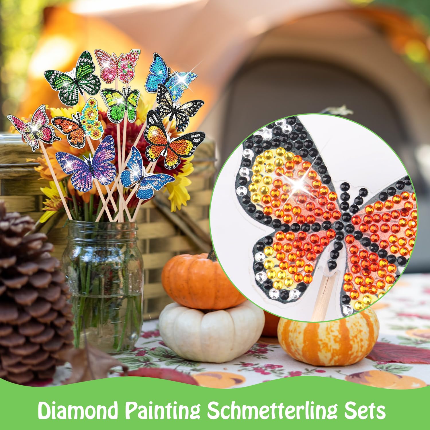 DIY Papillon Acrylique Vibrant Kit Art Diamant Papillons De Jardin - 12 Pièces Avec Piquets - Diamants, Stylet Et Colle Inclus Diamond Painting Chat