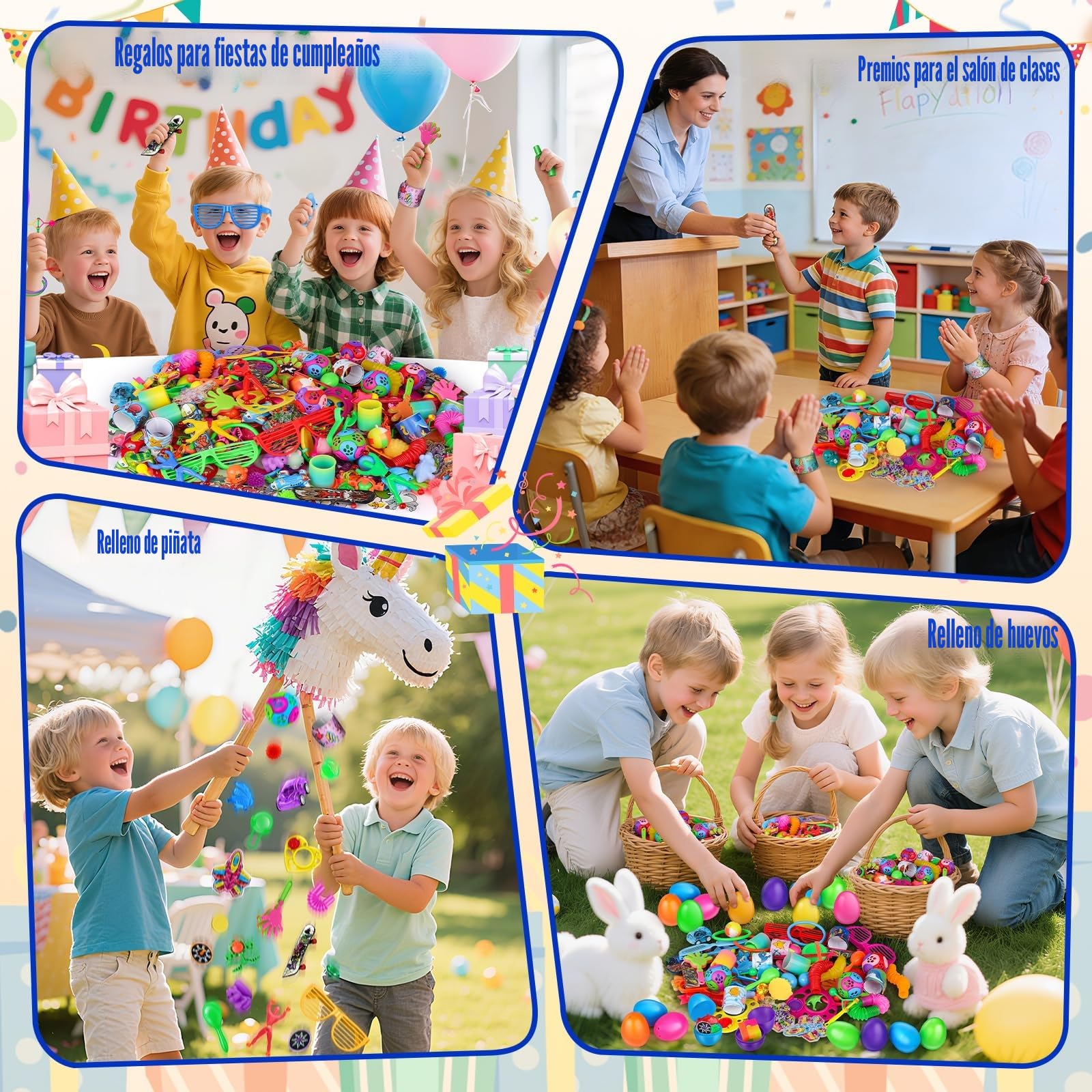 300 Juguetes de Fiesta a Granel para Piñatas Cumpleaños, Rellenar Bolsas de Fiesta, Juguetes Piñatas de Cumpleaños Infantil para Niños y Niñas