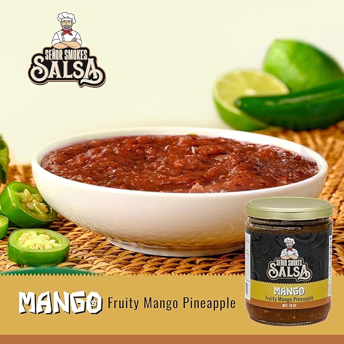 Salsa Gourmet Senor Smokes Sabor Mango Frutal y Piña - Pack de 2 Frascos 16 oz miniatura 6