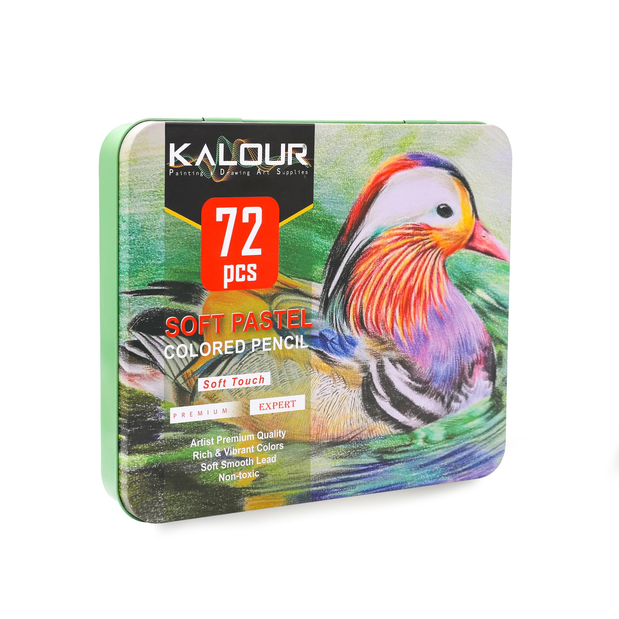 KALOUR Lot de 72 crayons de couleur pastel professionnels à la craie pour dessin, croquis, coloriage, ombrage, fournitures artistiques pour adultes et artistes