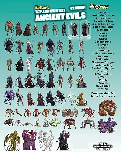 Miniatura 2 de Arcknight - Figuras temáticas en miniatura planas de plástico para juego de Calabozos y Dragones 5e, Pathfinder y otros juegos de Rol, 62 figuras de